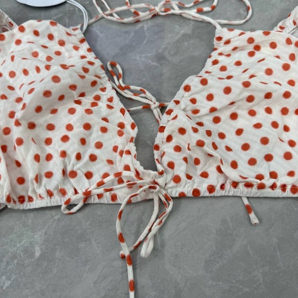 Women’s Princess Polly Pippa White / Red Halter Cold Shoulder Crop Top Size 10 - Picture 6 of 16